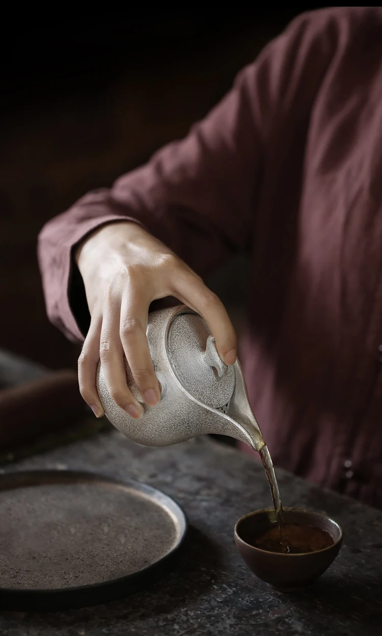 TANGPIN 999 silver and ceramic teapot gaiwan handmade silver tea pot kung fu tea sets drinkware 250ml