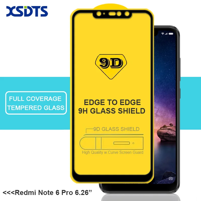 Закаленное стекло XSDTS 9D для Xiaomi Redmi Note 6 5 Pro 7 4 4X 6A 5A S2 A2 Lite полное покрытие клейкая