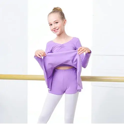 Separated Shorts Хлопковое балетное платье для танцев; детская одежда для балета для маленьких девочек; детское гимнастическое трико; тренировочная Одежда для танцев - Цвет: Separated Shorts