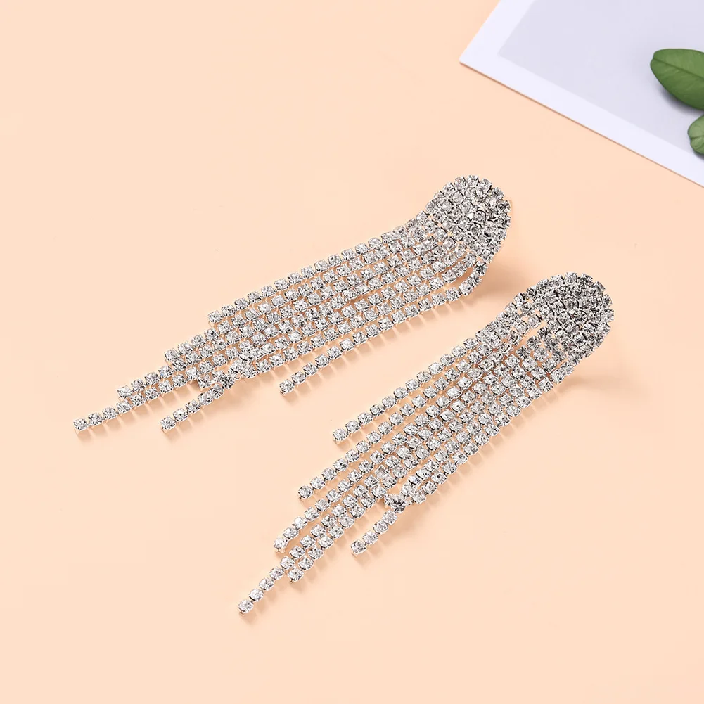 1 пара модных женских стильных серебряных звезд обтекаемые длинные серьги с