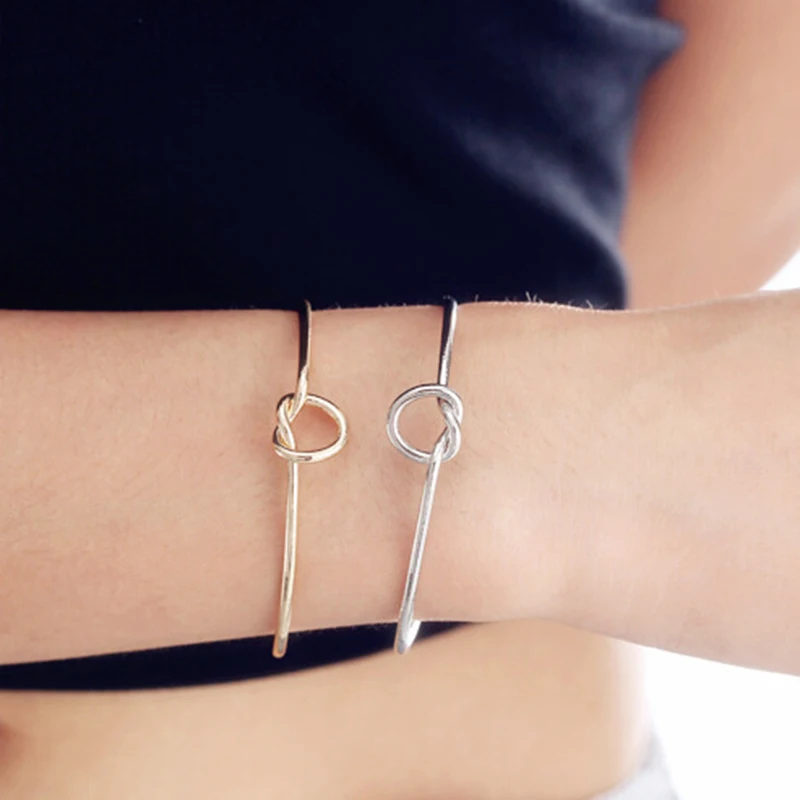 Модный простой браслет с завязками на узел милым бантиком и манжетами открытые