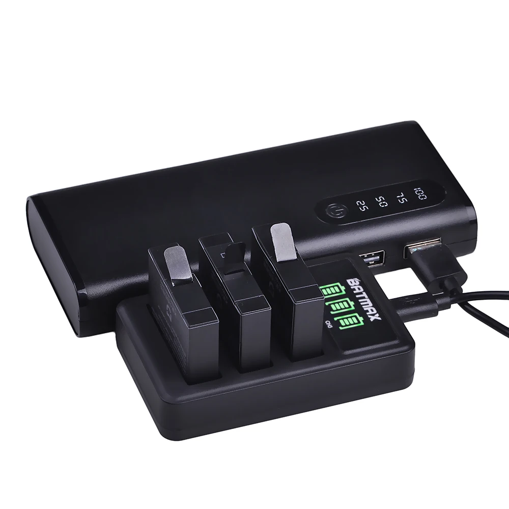 Batmax 4 шт. 1450 мАч оригинальный аккумулятор Mijia + светодиодные 3 слота USB зарядное