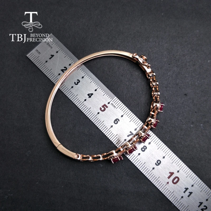 Женский браслет из розового серебра 925 пробы TBJ элегантный с натуральными