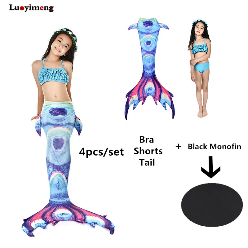 Luoyimeng летний купальник для девочек Детский Костюм Русалки Косплей костюмы
