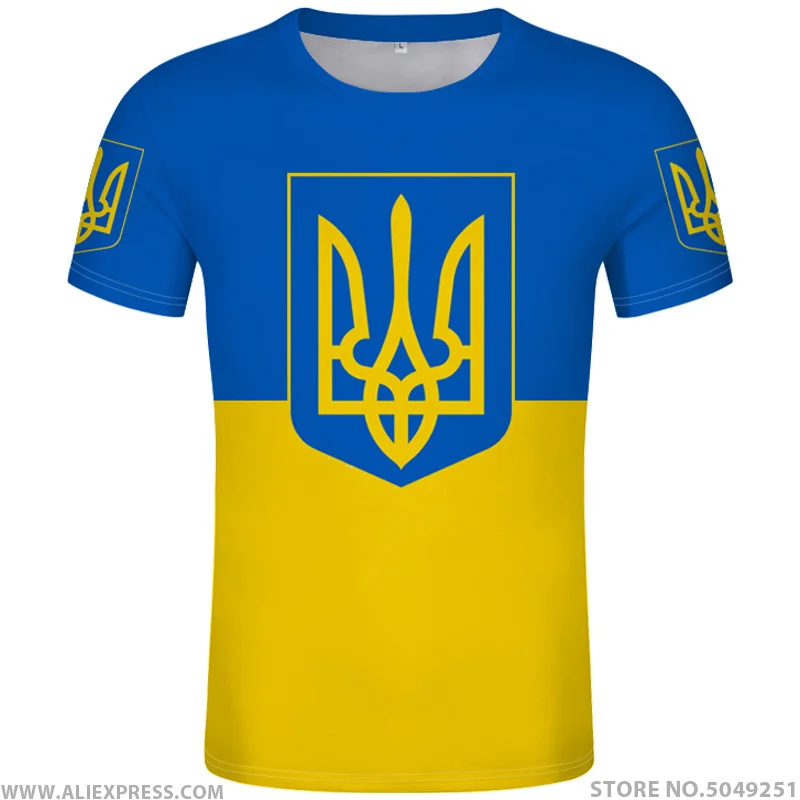 Футболка сделай сам заказ имя ukr Национальный флаг Украина фото логотип 3D