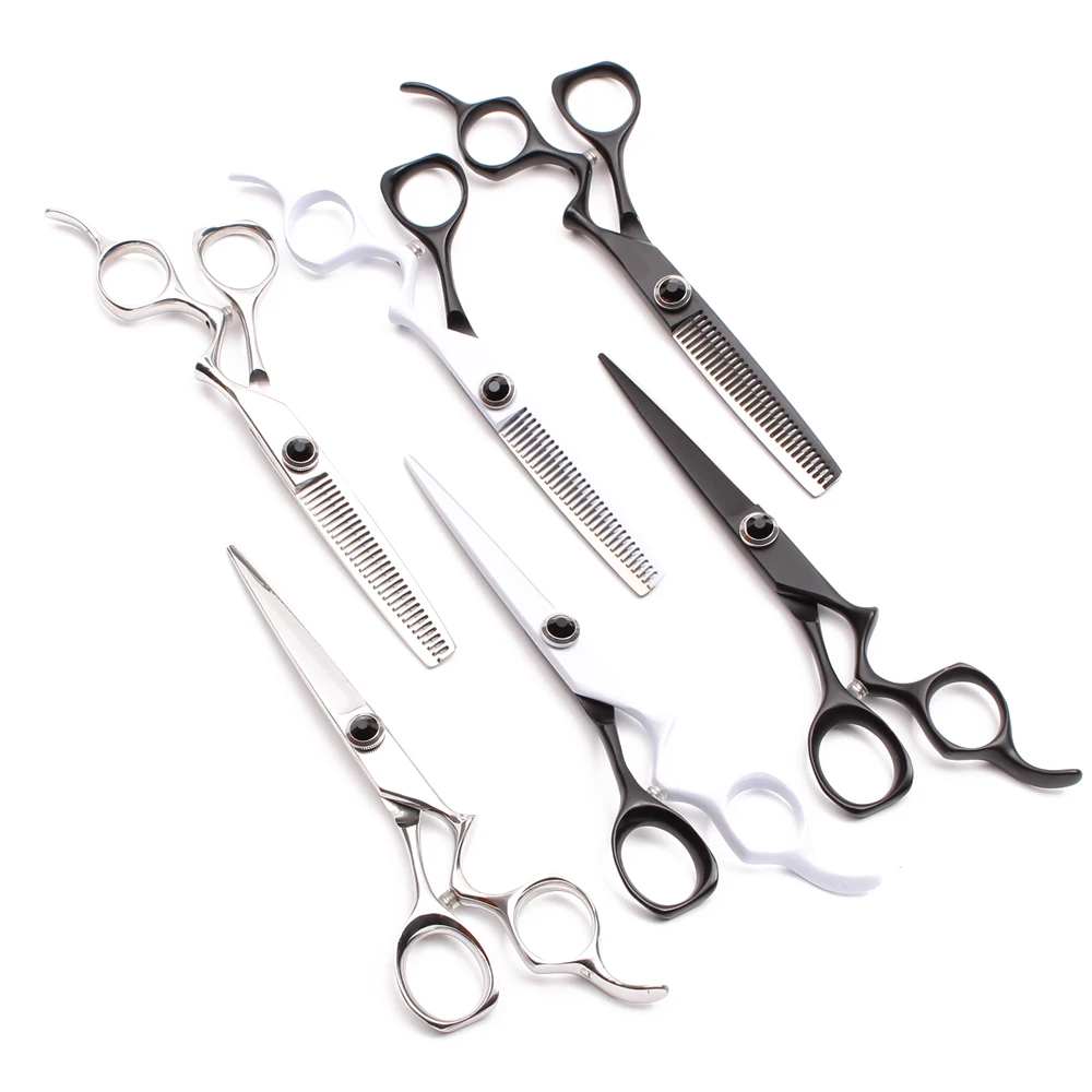 5.5&quot 440C Black Customized Logo Hairdresser's Scissors Straight Shears Thinning Salon Hair Barber C9016 | Красота и здоровье
