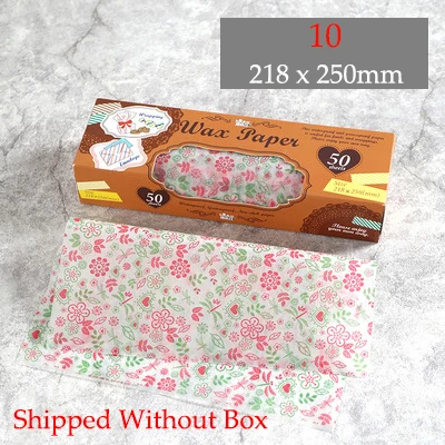 50Pcs/Lot Wax Paper Food-grade Grease Paper Food Wrappers Wrapping Paper for Bread Sandwich Burger Fries Oilpaper Baking Tools - Цвет: 10 Without Box