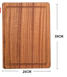 26x38cm Sapele домашняя тарелка для стейка, деревянный поднос, разделочная доска, макет, приготовленная мясная тарелка, западный ресторан, тарелка для пиццы - Цвет: 26x38cm