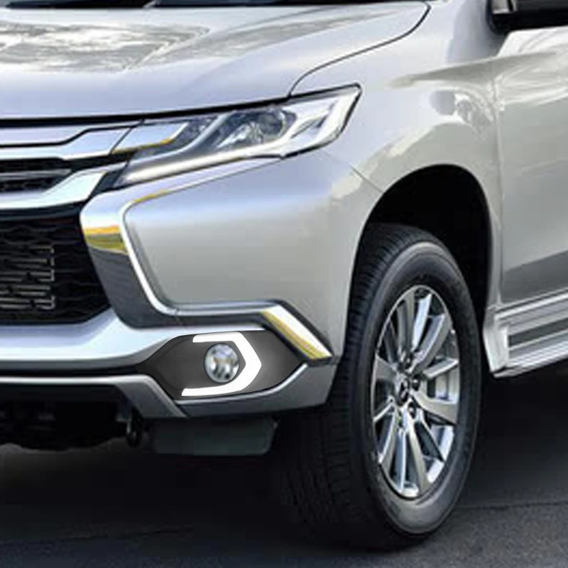 Hlxg 2 шт. 12 В светодиодные дневные ходовые огни DRL подходят для Mitsubishi Pajero Sport 2013 2014 2015
