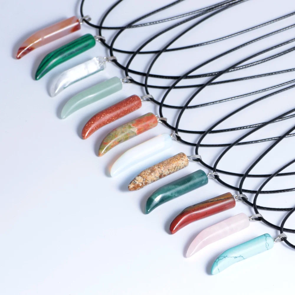 Горячая Распродажа ожерелье из натурального кристального полумесяца с