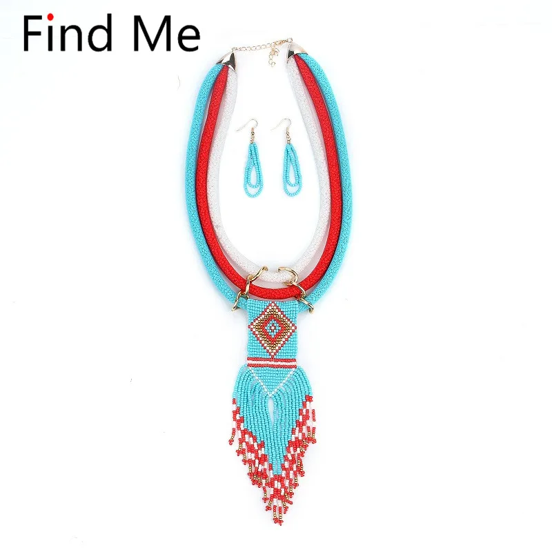 Find Me 2019 fashion brand weaving long tassels collar choker necklace vintage boho statement women Jewelry wholesale | Украшения и