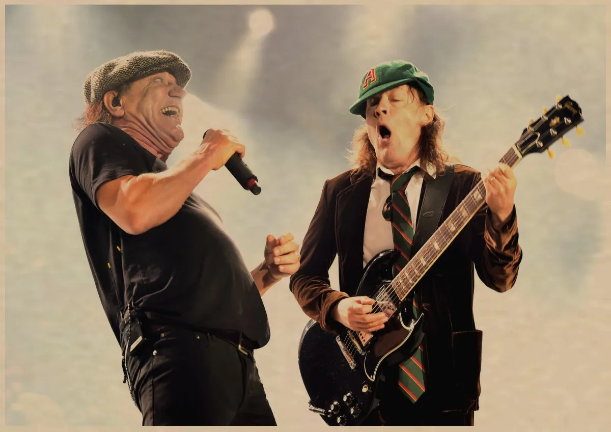 Плакат ACDC австралийская рок-группа ACDC Malcolm Angus ретро крафт-бумага плакат настенный стикер Гостиная Бар домашний паб кафе Декор A1 - Цвет: 21