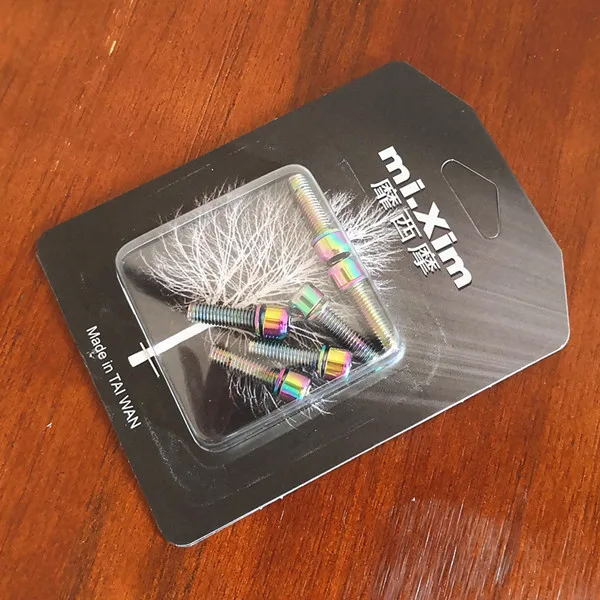 M5x18mm Rainbow 6 шт./лот M5* 18mm Mountain Bike ручка болты качество стали, Прокат ручка цилиндрическая головка винт Велоспорт велосипедный вынос фиксированной - Цвет: M5x18mm Rainbow