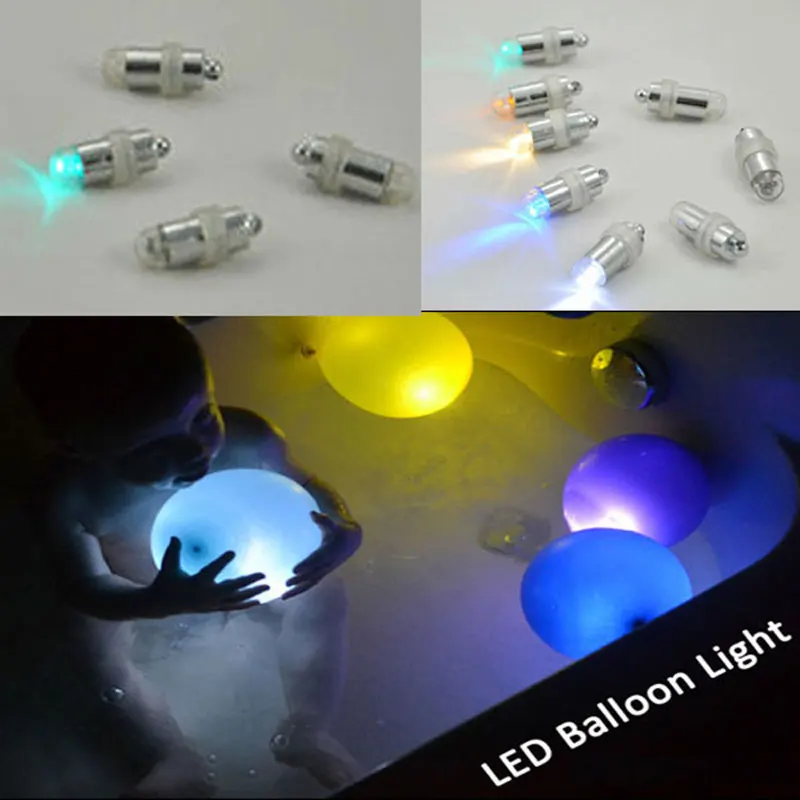 

Free shipping Lot of 50pcs, 8 colors LED balloon lights for wedding party favors festive supplies