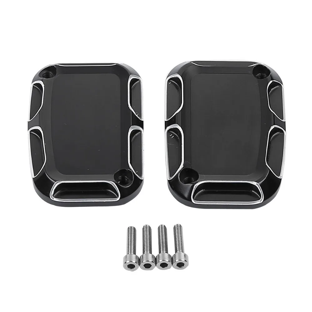 Motorcycle Brake Master Cylinder Covers For Harley Electra Glide Road King Road Glide Street Glide V-Rod 2008-2017 FLTRXS FLHTKL