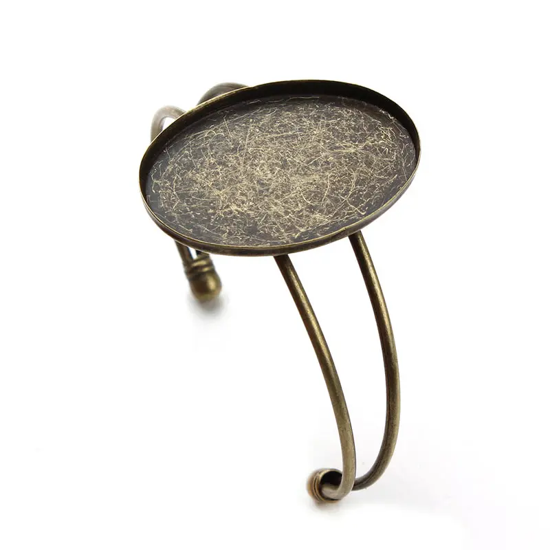 Урожай Браслет Настройки 40*30 мм Овальной Античная Бронза Бланки Лотки Рамка База