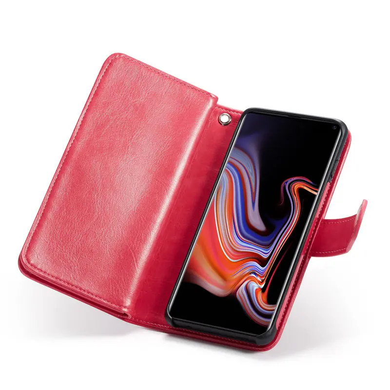 Роскошный кожаный кошелек чехол для samsung Galaxy S10 S10e плюс Чехол 2IN1 съемный книжка с