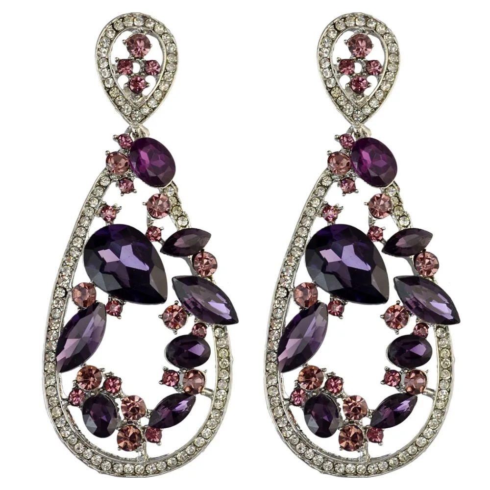 Женские Модные Цветные очаровательные серьги Кристальные стразы блестящие