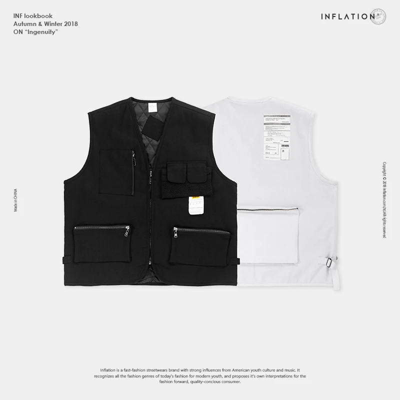 Инфляция 2018 Новый Уличная тактический жилет хип хоп без рукавов Жилеты мужские