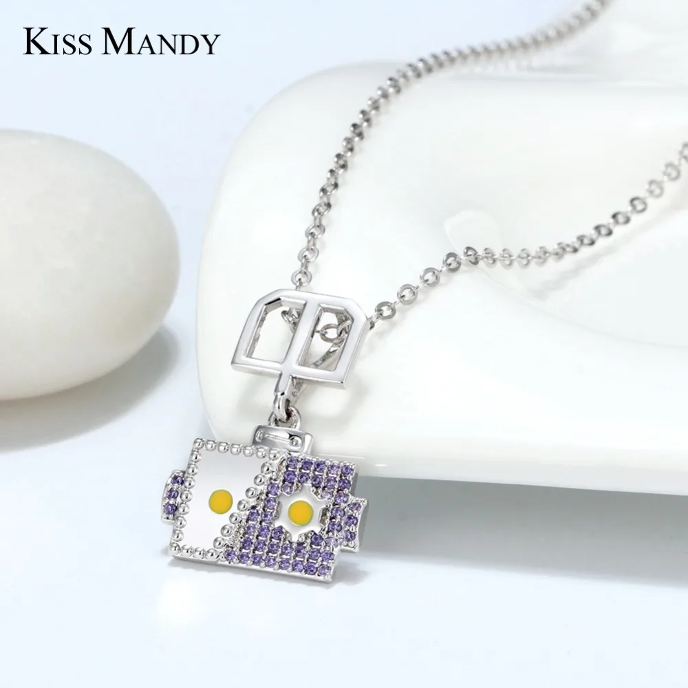 Цепочка Женская Длинная с фиолетовым цирконием ON176