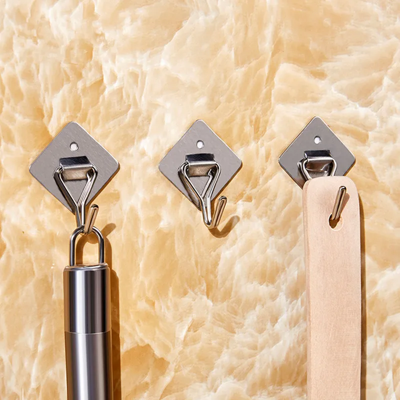 

3pcs Silver Super Strong No Rust Adhesive Wall Hook Hanger for Home Kitchen Bathroom