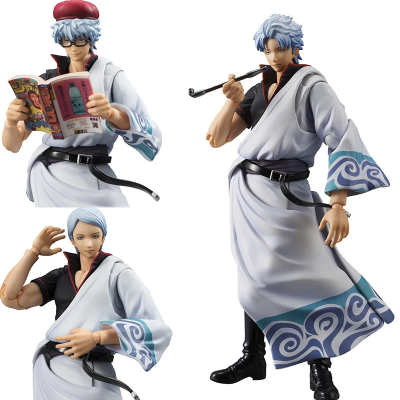 18 см фигурка гинтама Sakata Gintoki Shimura Shinpachi Kagura Ваха переменная герои ПВХ модель