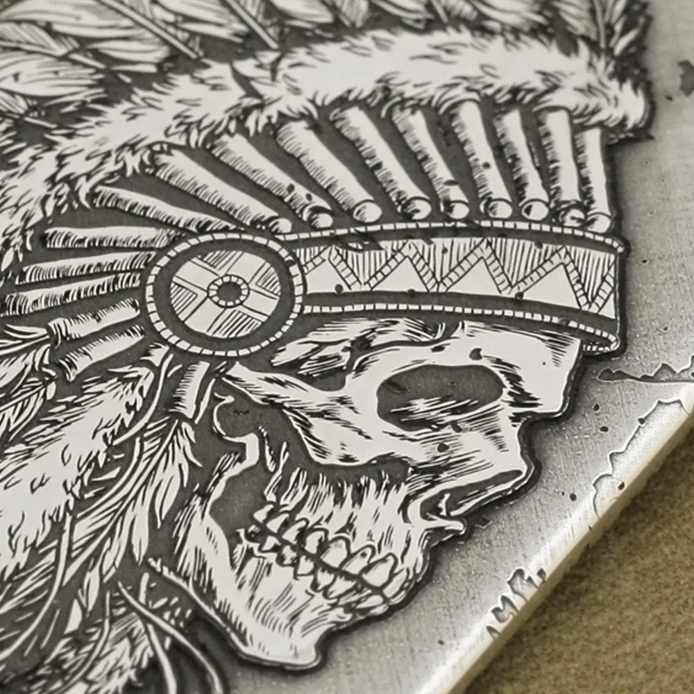 LINSION индийский главный череп 999 чистый серебряный собачий тег мужской байкер рок