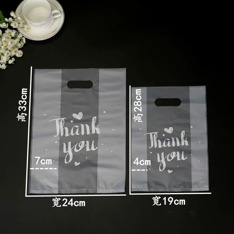 

50pcs Thank You Letter Clear Plastic Bag Food Bread Gift Packing Bag Wedding Party Favor Pouch Package