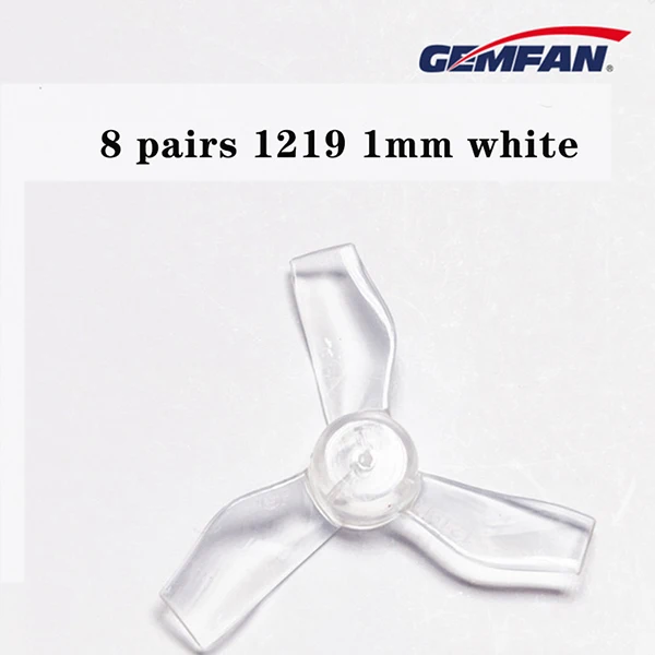 1219 1mm white 8 пар Gemfan 1219/1220/1635/1635/1940/2040/2540/3028/5043 пропеллер ПК вращение по часовой стрелке и против реквизит для квадролет с дистанционным управлением с видом от первого лица гоночный Бесколлекторный двигатель - Цвет: 1219 1mm white