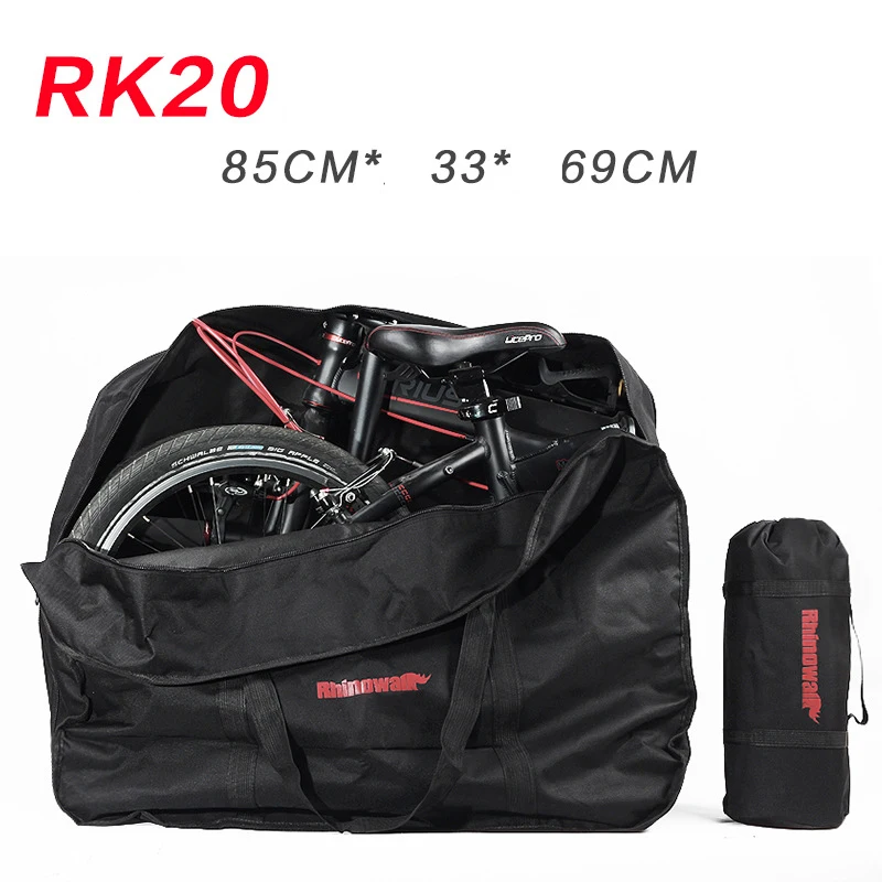 RHINOWALK 1" 16" 2" Большая складная велосипедная переносная сумка для переноски, складная велосипедная транспортная сумка, водонепроницаемая Загрузочная сумка для транспортного средства - Цвет: Black 20inch