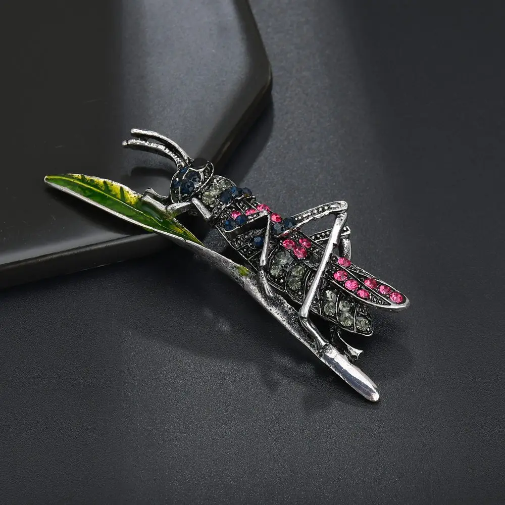 Женская Брошь-значок Винтажная брошь в виде листьев Кузнечика ювелирное изделие