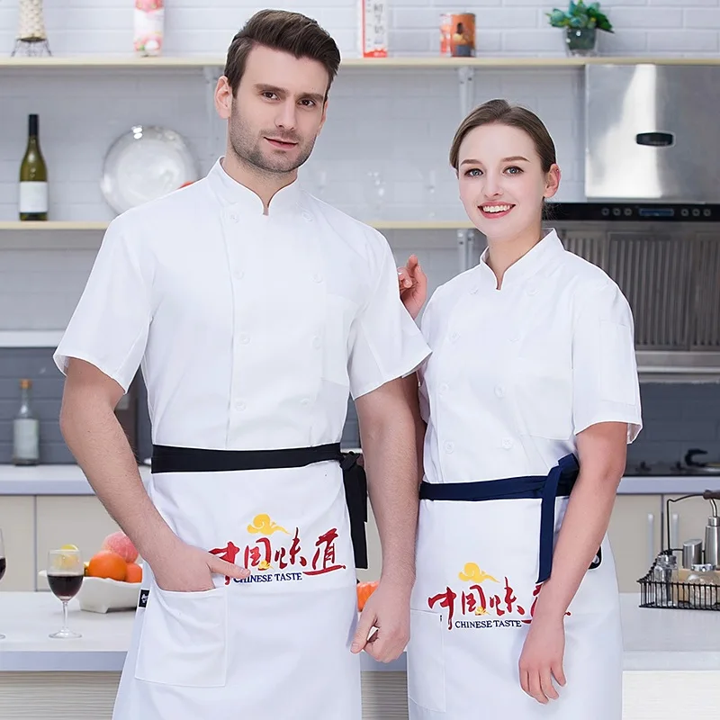 

Top Quality Cook Jacket Adult Short-sleeve Chef Shirt Men's Chef Uniform Lady Chef Jacket Working Clothes Plus Size B-6551