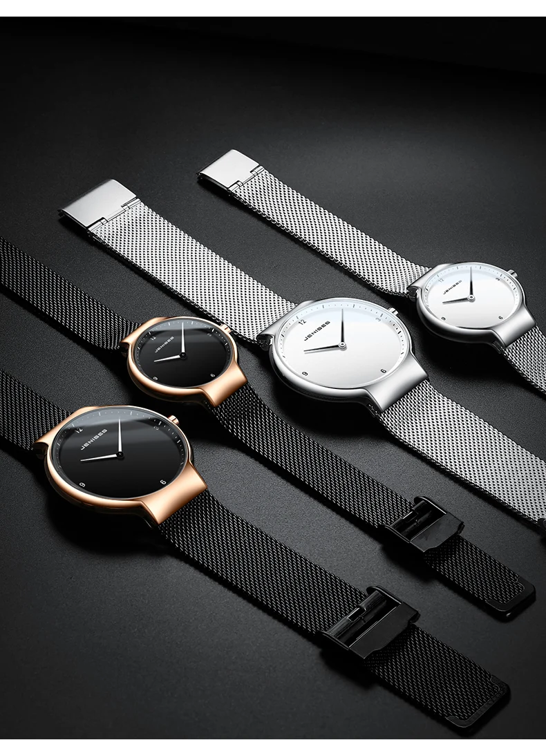 2pcs Couple Watch Men Women Waterproof Business Wristwatch Lovers Quartz Watches BELUSHI Mesh Steel mannen horloge Gifts