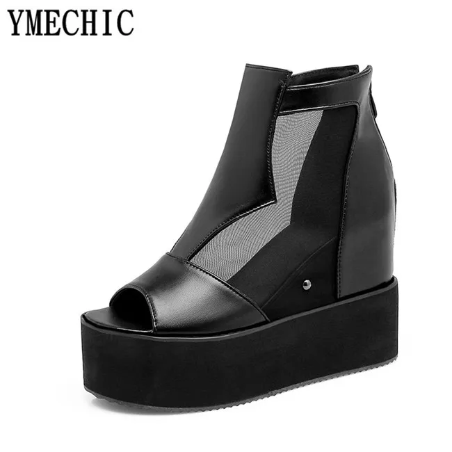 Женские босоножки YMECHIC в стиле панк на толстой подошве сандалии платформе с