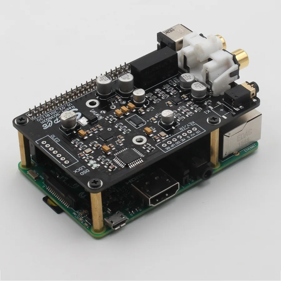 ES9038q2m DAC декодер цифровое вещание сетевой плеер для Raspberry Pi 3B B + I2S 32bit 384K DSD128 PCM384KMHZ