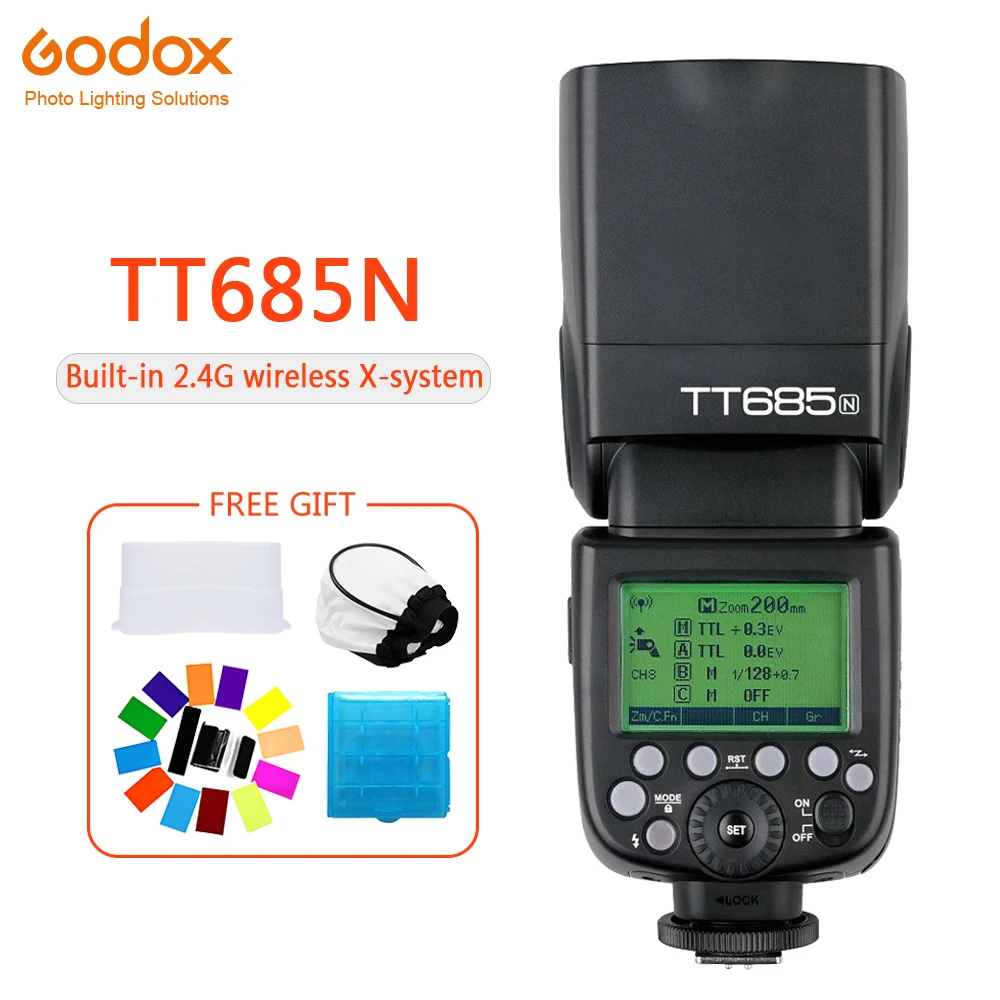 Godox TT685 TT685N Вспышка Speedlite Беспроводная TTL 2 4G HSS 1/8000s для Nikon D800 D700 D7100 D7000 камера