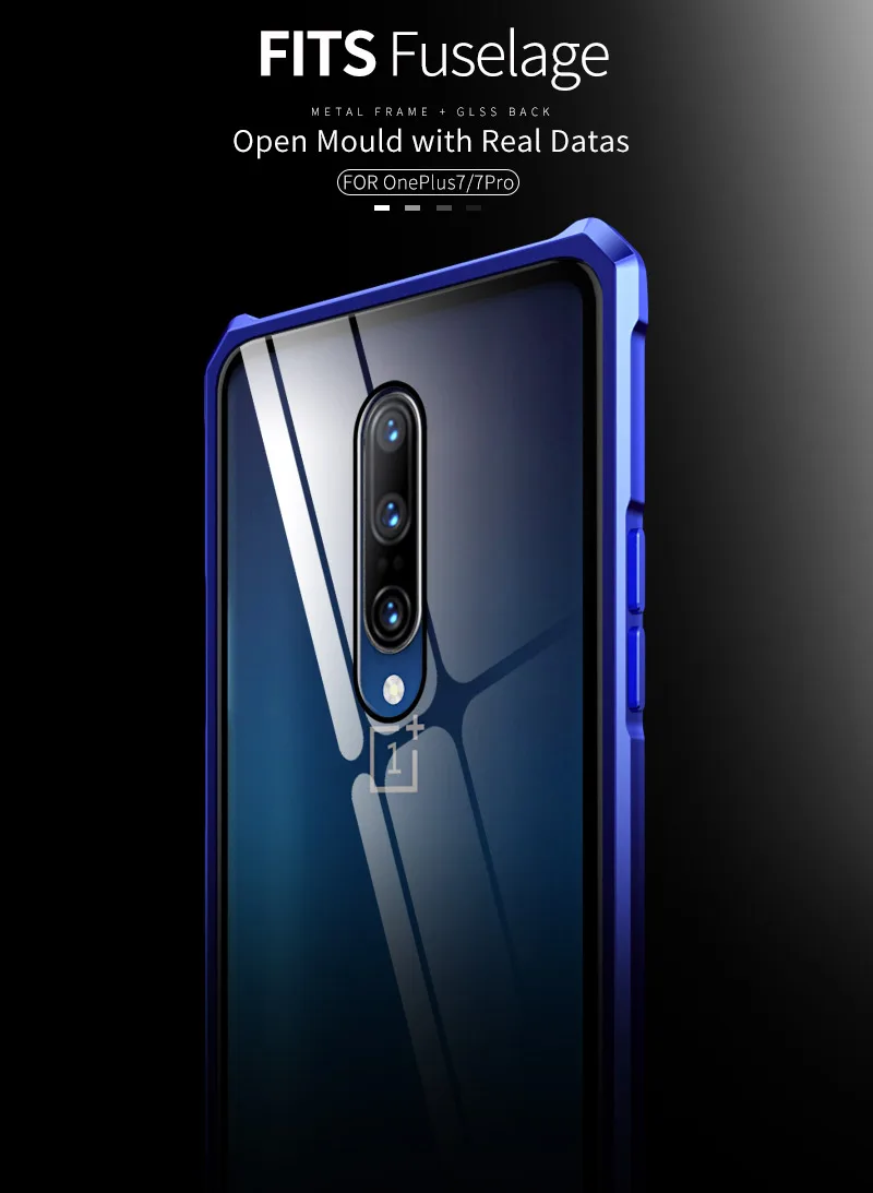 Oneplus 7 Pro Бампер Oneplus7 телефонные чехлы алюминиевая металлическая рамка бампер с прозрачным закаленным стеклом задняя крышка для One Plus 7 7Pro
