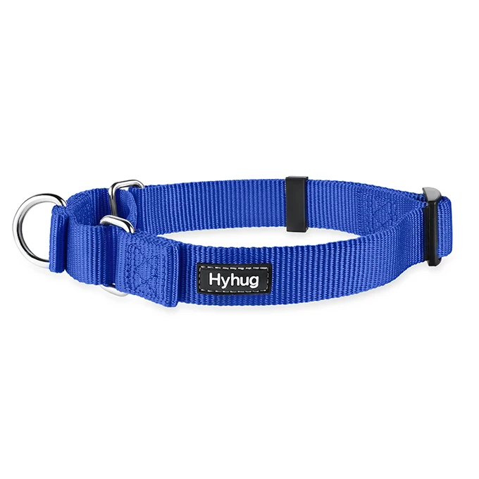Blue Нейлоновый тренировочный ошейник Мартингейл Регулируемый ошейник для собак для больших средних и маленьких собак семь цветов S/M/L HY139 - Цвет: Blue