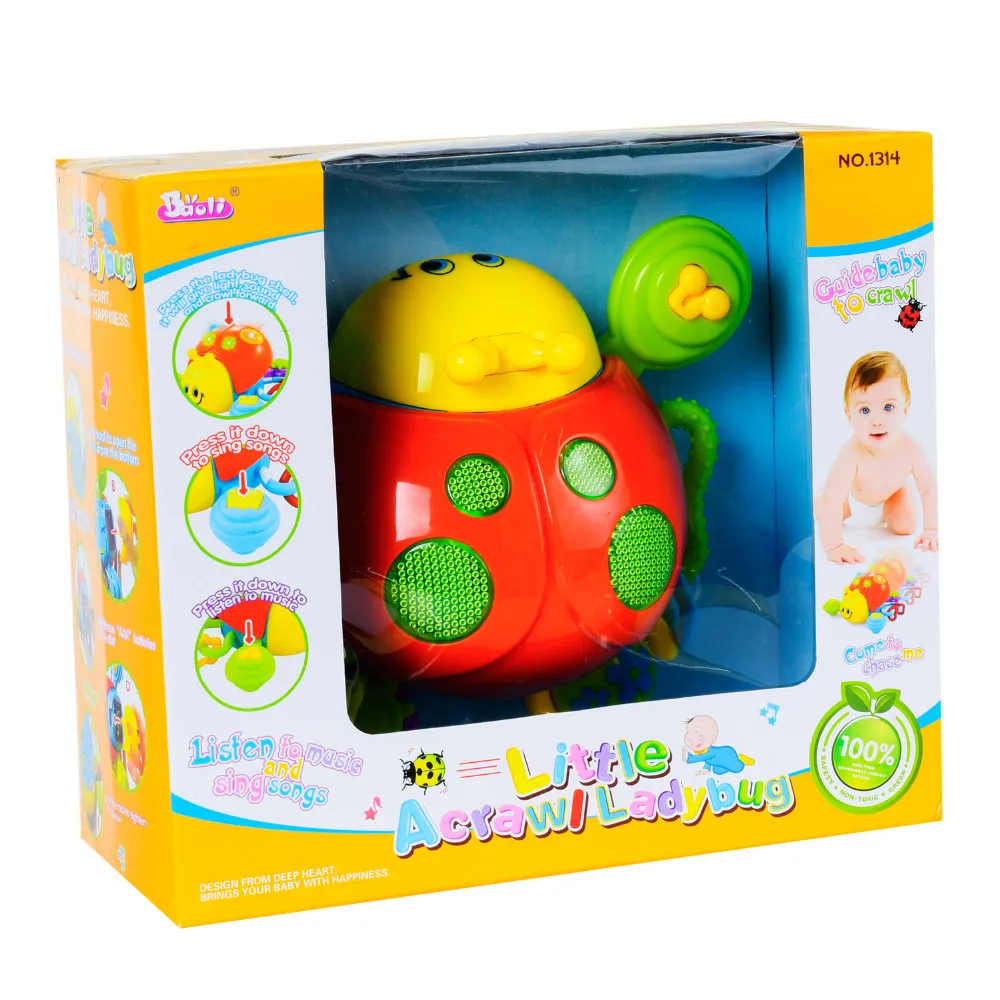 Детские игрушки детские ползающие Игрушки Божья коровка электрическая игрушка с