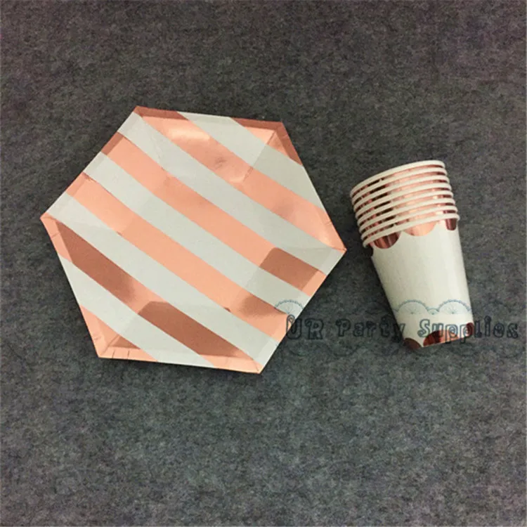 Набор посуды для вечерние из розового золота 16 комплектов маленькая