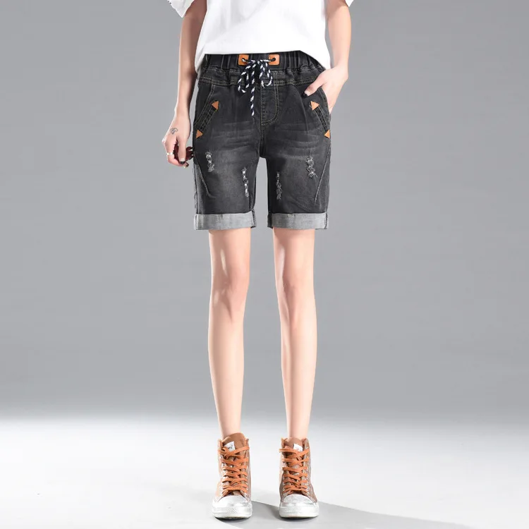 Джинсовые брюки с завышенной талией женские летние новые шорты эластичным