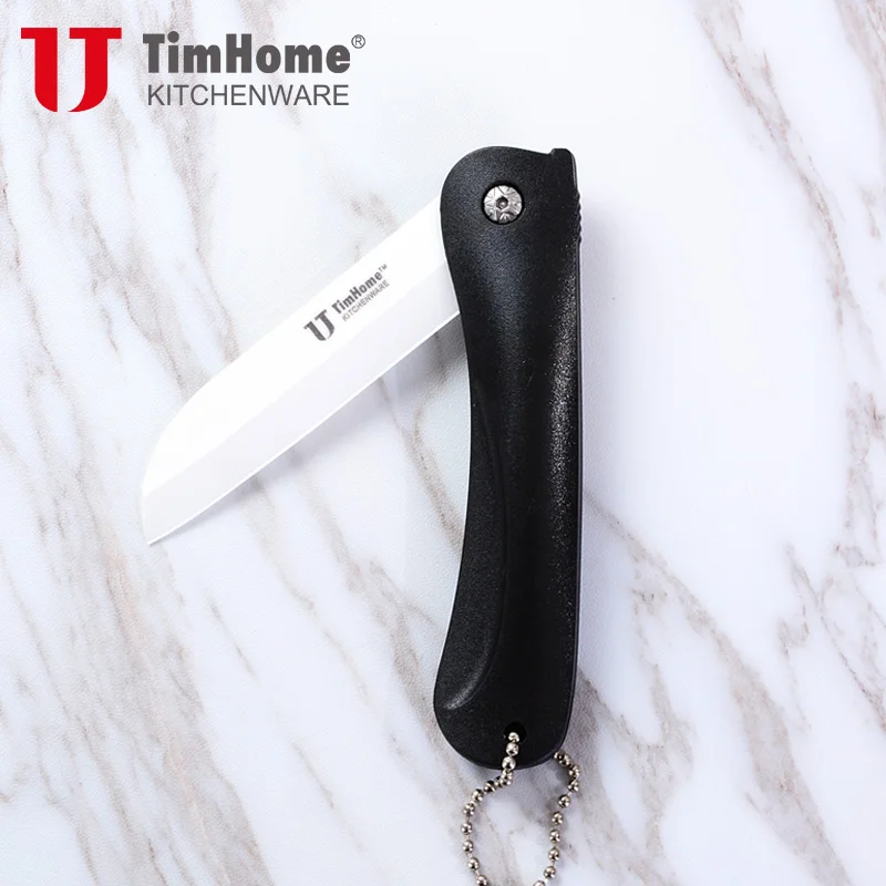 Timhome 3," дюймовый кемпинг складной Керамика Ножи складной Ножи для путешествий - Цвет: Black