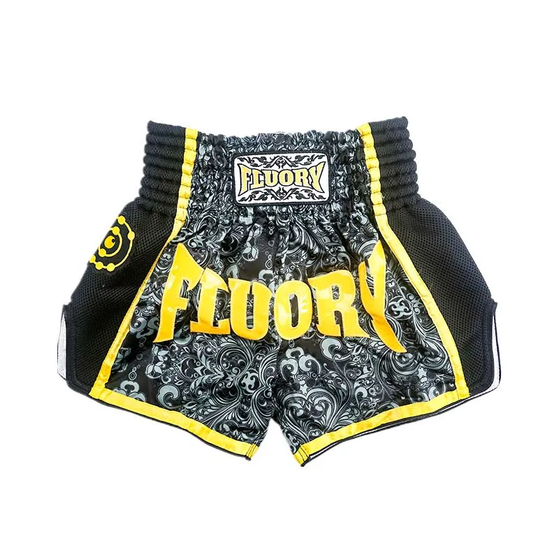 Детские шорты muay thai с цветочным принтом ретро mma штаны для кикбоксинга детей