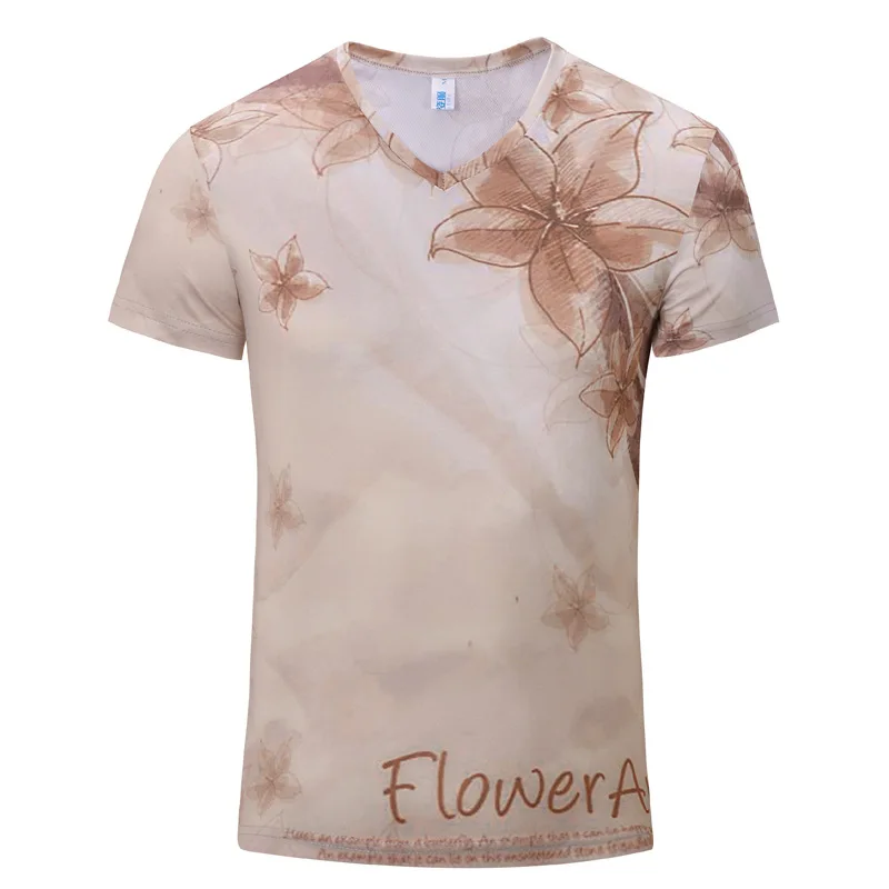 

Menswear Original Design Retro Digital Print V-Neck Maternity Women's Short-Sleeved T-Shirt Summer B Men Cotton Tees Tshirts