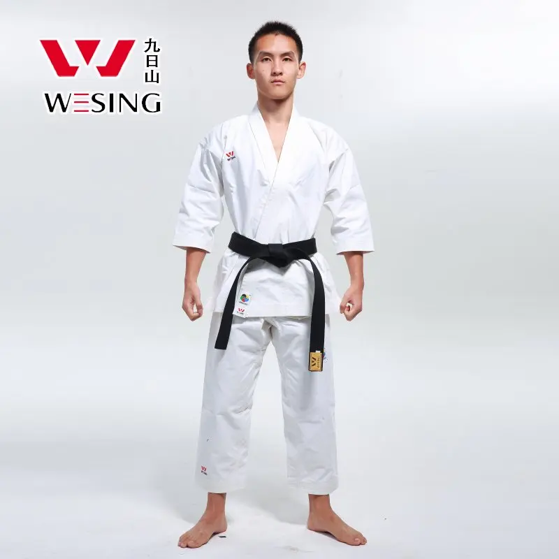 Wesing карате взрослые мужской женский ребенок дети белый дышащая хлопковая форма