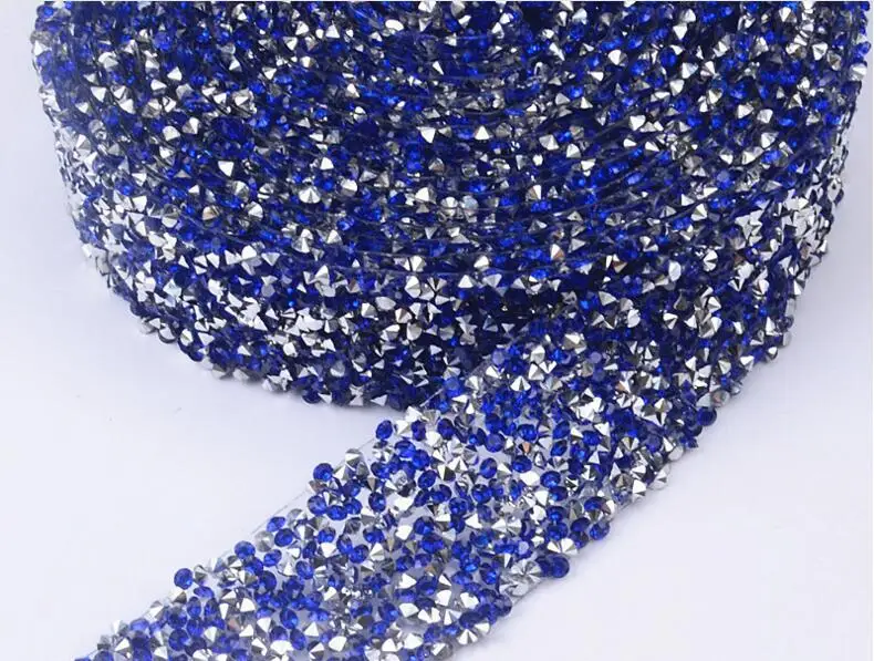 royal blue 2y DIY сверкающие бисерные Стразы, отделка железом на алмазной хрустальной ленте, свадебная аппликация для пришивания свадебного платья, аксессуары для декора - Цвет: royal blue