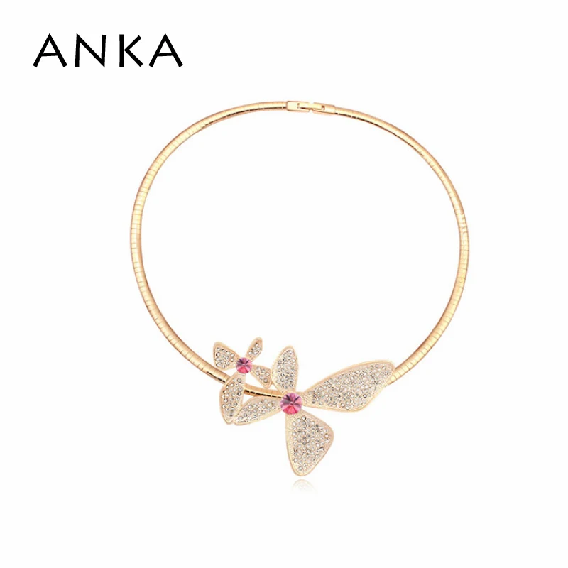 2020 реальные женские ошейники новые ожерелья золотого цвета с бантом хрустальные