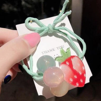Red Strawberry Новые высококачественные эластичные повязки для волос с фруктами для женщин и девушек, корейские акриловые прозрачные повязки для волос с арбузом и клубникой, аксессуары для волос - Цвет: Red Strawberry