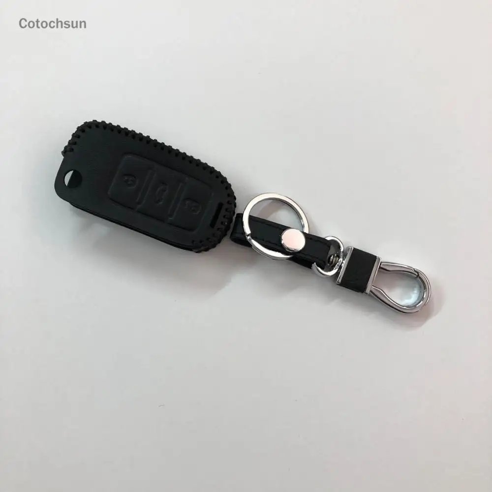 A Type black thread Cotochsun автомобильный чехол для ключей для Volkswagen Jetta Tiguan POLO Passat Golf колпаки для колес Scirocco Touareg Phaeton Lamando Touran Beetle - Название цвета: A Type black thread