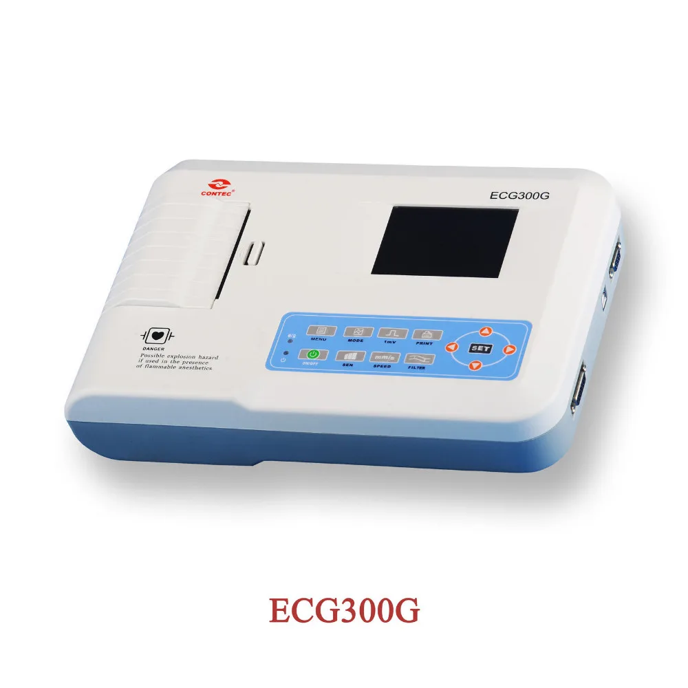 3 каналы ecg/ЭКГ машина с принтером и Бумага и USB Программное обеспечение ECG300G абсолютно